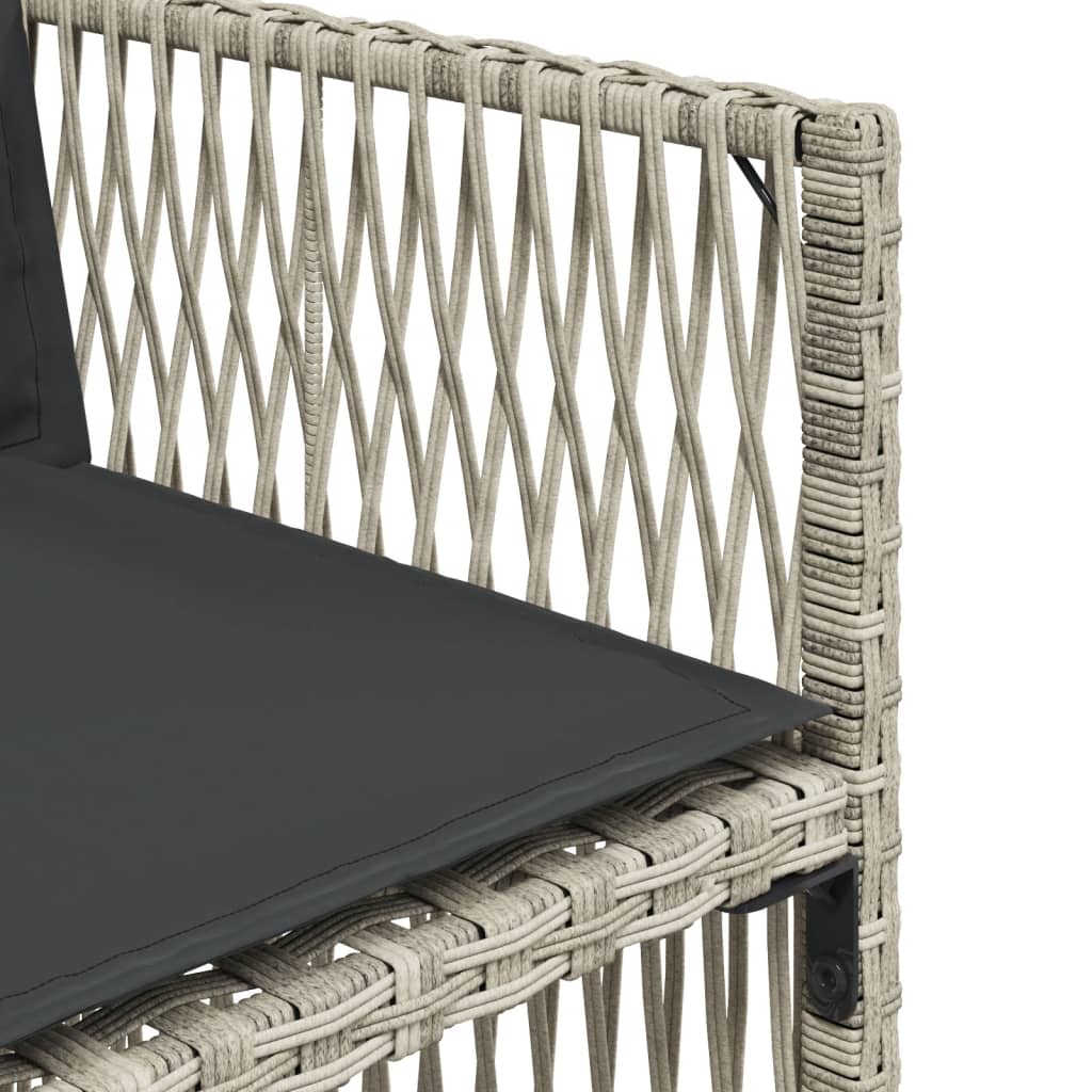 Set da Pranzo da Giardino 15 pz con Cuscini Grigio Polyrattan - homemem39