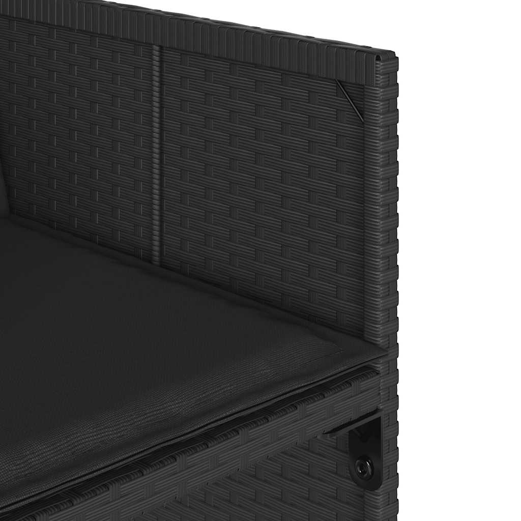 Set da Pranzo da Giardino 7 pz Nero con Cuscini in Polyrattan | homemem39