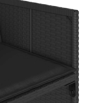 Set da Pranzo da Giardino 7 pz Nero con Cuscini in Polyrattan | homemem39