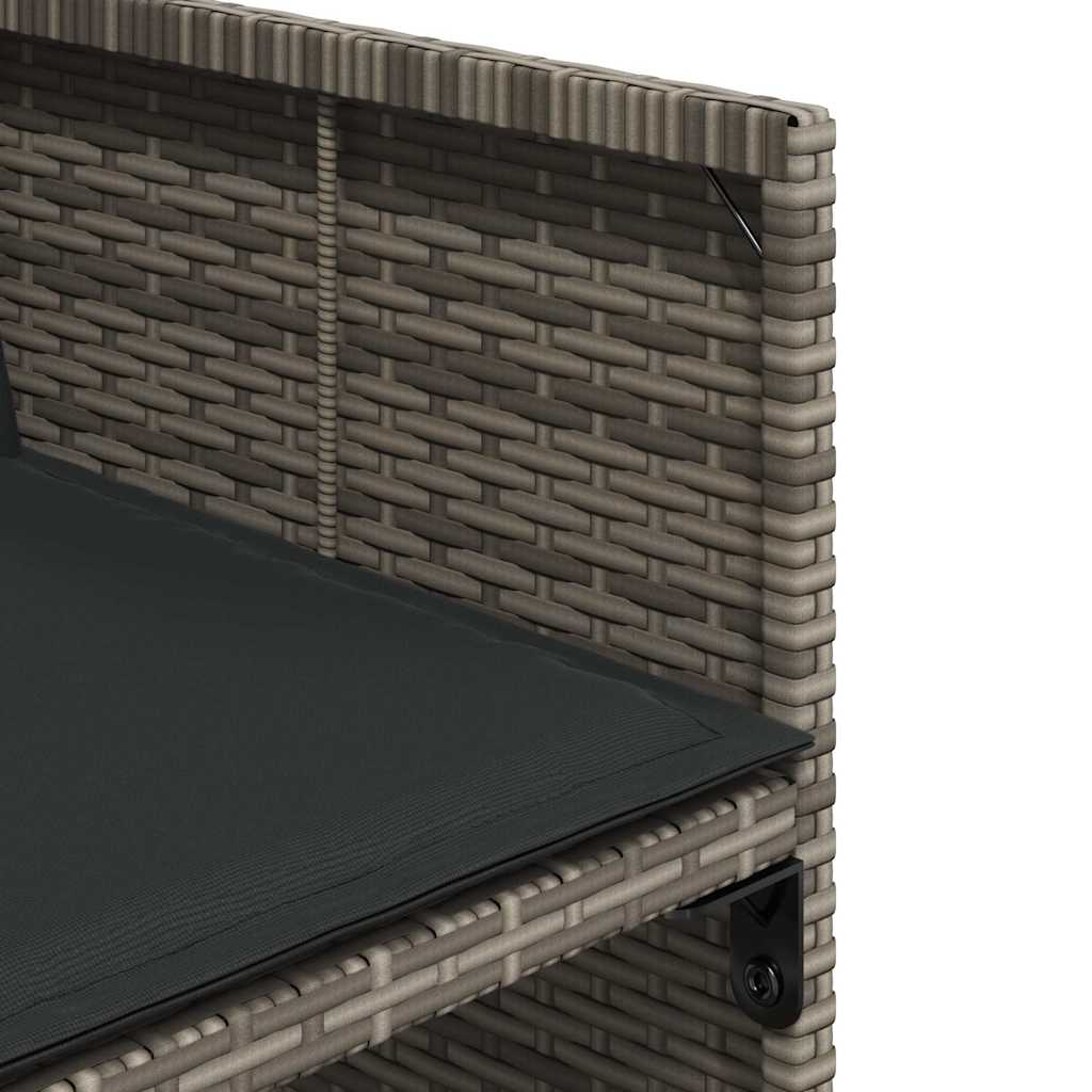 Set da Pranzo da Giardino 7 pz con Cuscini in Polyrattan Grigio | homemem39