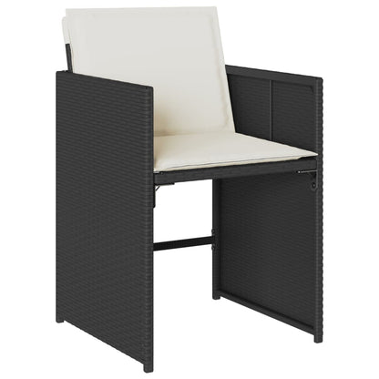Set da Pranzo da Giardino 9 pz con Cuscini Nero in Polyrattan - homemem39