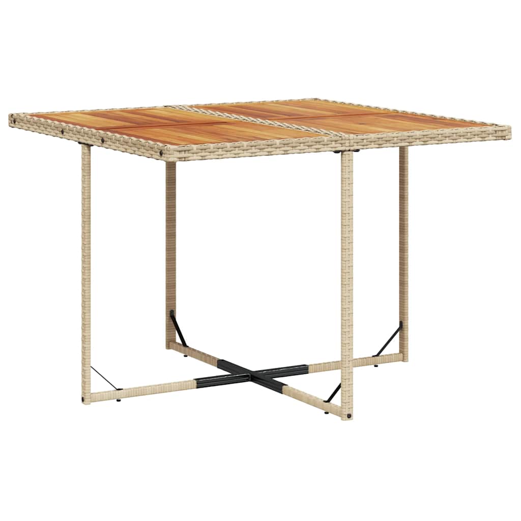 Set da Pranzo da Giardino 9 pz con Cuscini Beige in Polyrattan | homemem39