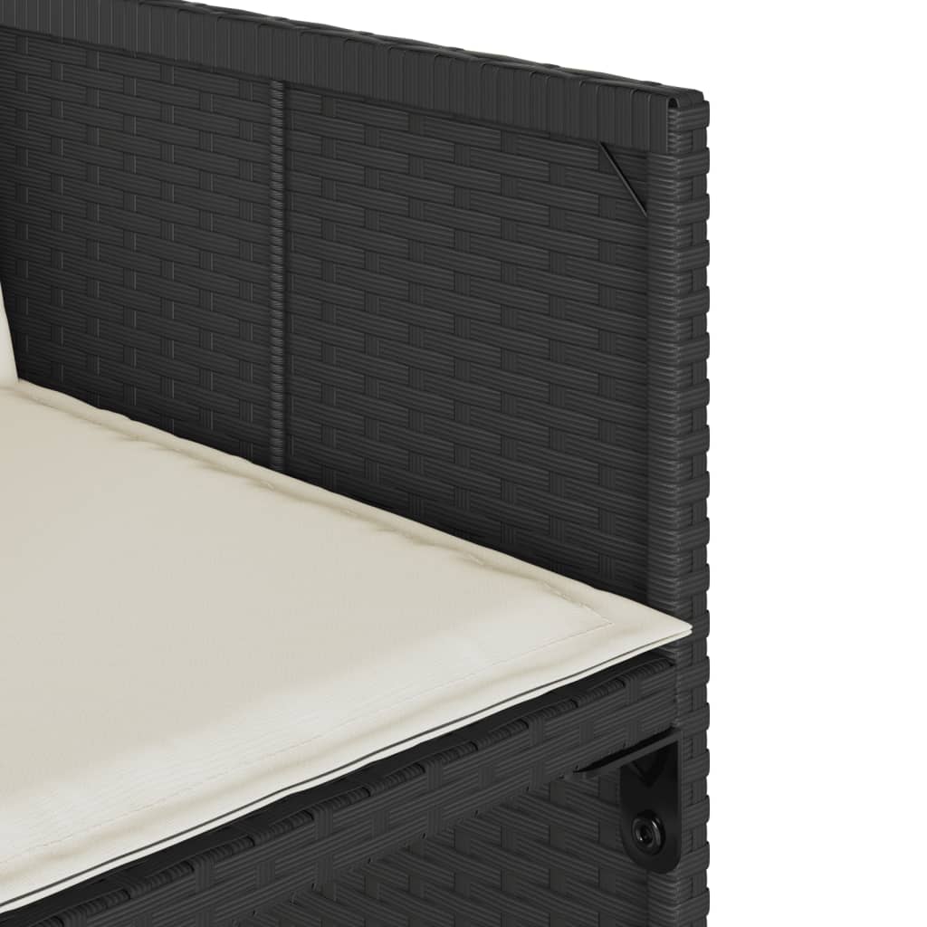 Set da Pranzo da Giardino 11 pz con Cuscini in Polyrattan Nero - homemem39