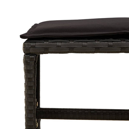 Set da Pranzo da Giardino 11 pz con Cuscini in Polyrattan Nero