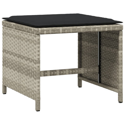 Set Pranzo Giardino 11pz con Cuscini Grigio Chiaro Polyrattan - homemem39