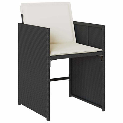 Set da Pranzo da Giardino 11 pz con Cuscini in Polyrattan Nero | homemem39