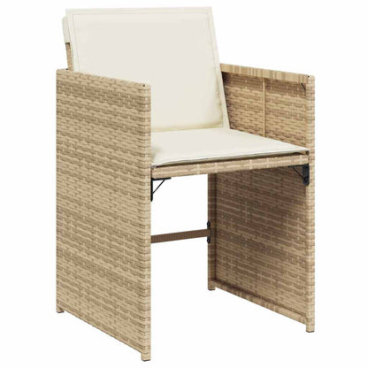 Set da Pranzo da Giardino 13 pz con Cuscini Beige in Polyrattan | homemem39