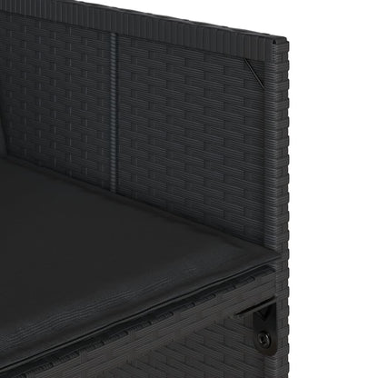 Set da Pranzo da Giardino 15 pz con Cuscini Nero in Polyrattan - homemem39