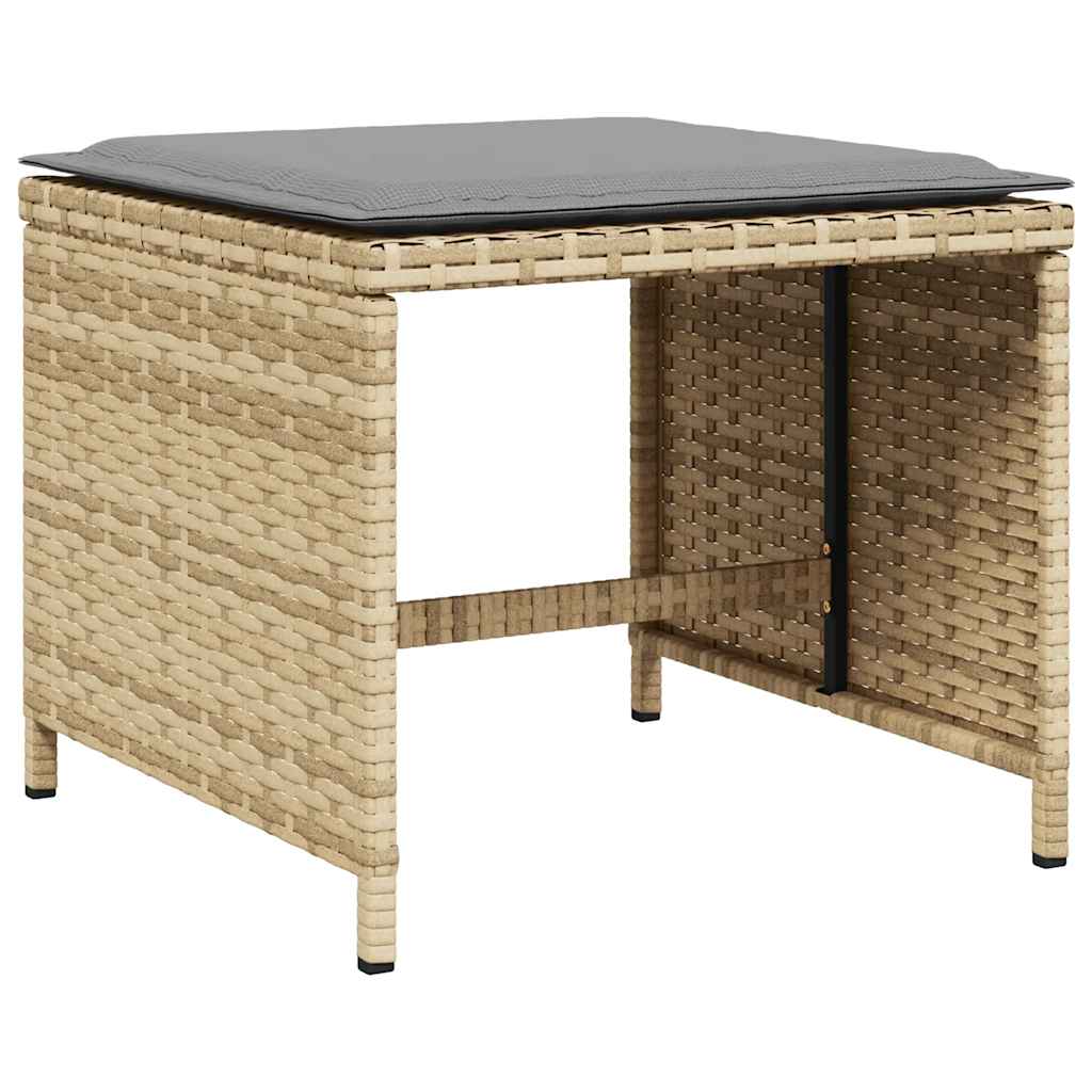 Set Pranzo da Giardino 15 pz con Cuscini Beige Misto Polyrattan | homemem39