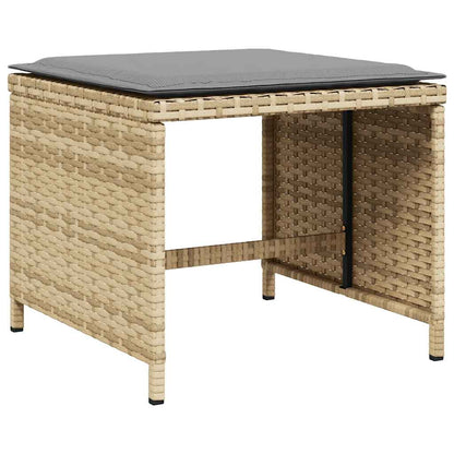Set Pranzo da Giardino 15 pz con Cuscini Beige Misto Polyrattan | homemem39