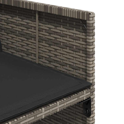 Set da Pranzo da Giardino 9 pz con Cuscini in Polyrattan Grigio | homemem39