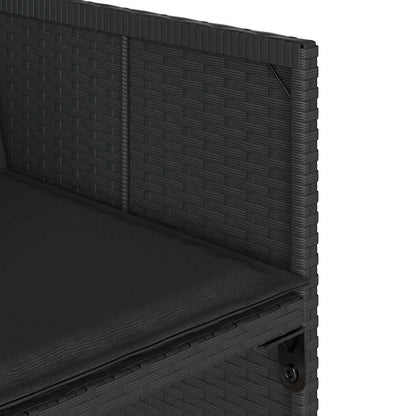 Set da Pranzo da Giardino 11 pz con Cuscini in Polyrattan Nero | homemem39
