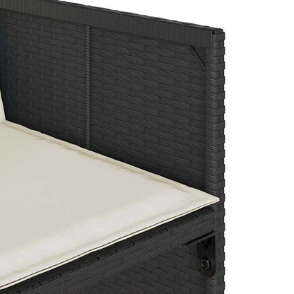 Set da Pranzo da Giardino 11 pz con Cuscini in Polyrattan Nero | homemem39