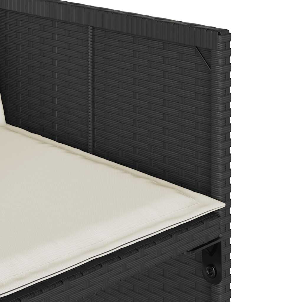Set da Pranzo da Giardino 13pz con Cuscini Nero in Polyrattan | homemem39