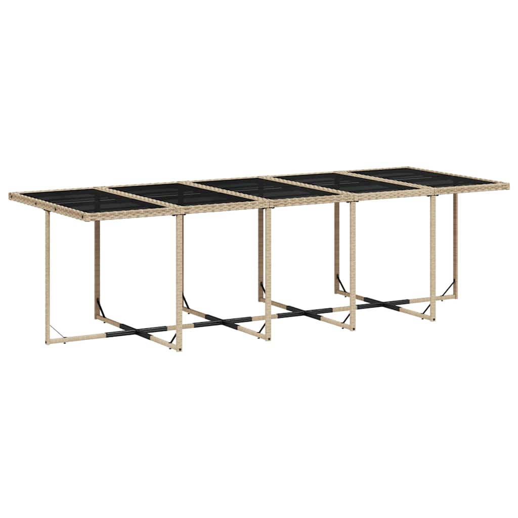 Set da Pranzo da Giardino 13 pz con Cuscini Beige in Polyrattan | homemem39
