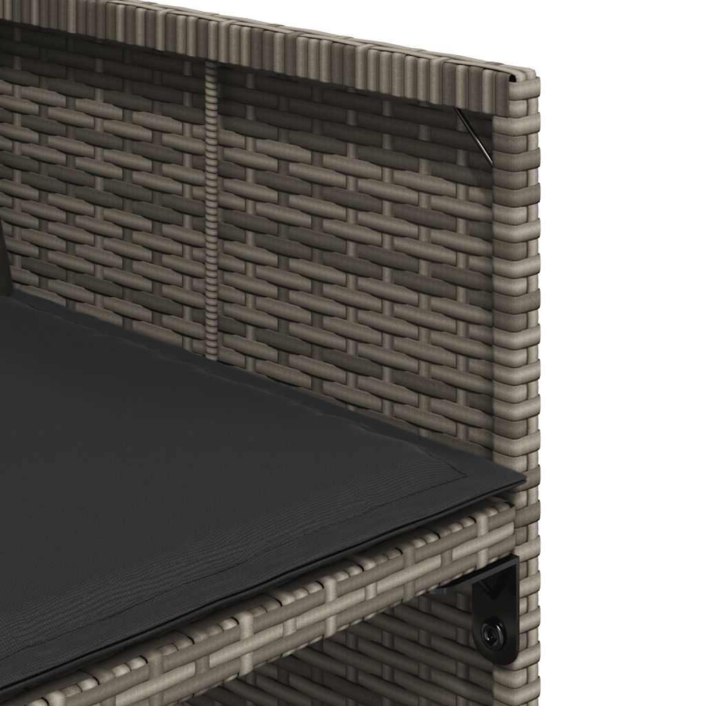 Set da Pranzo da Giardino 13pz con Cuscini Grigio in Polyrattan | homemem39