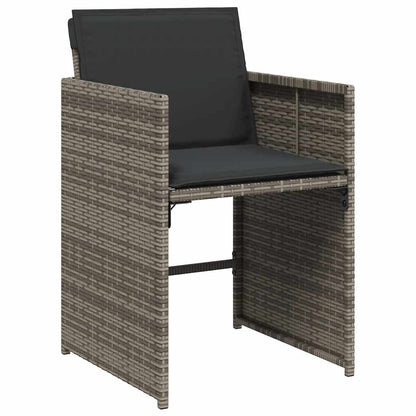 Set da Pranzo da Giardino 15 pz con Cuscini Grigio Polyrattan | homemem39