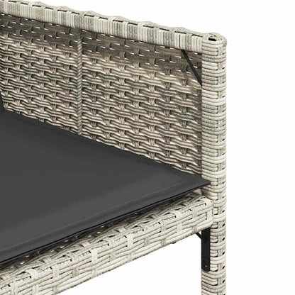 Set Pranzo Giardino 11pz con Cuscini Grigio Chiaro Polyrattan | homemem39
