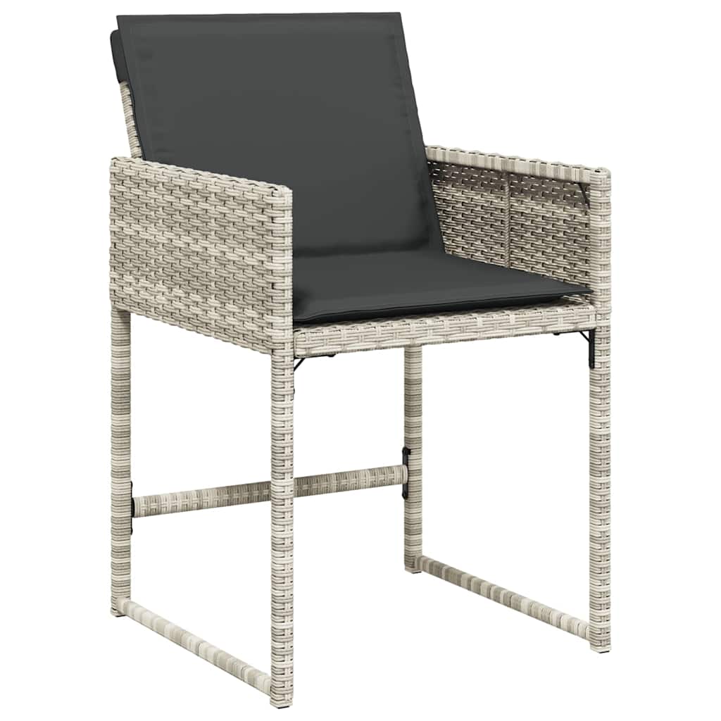 Set Pranzo Giardino 11pz con Cuscini Grigio Chiaro Polyrattan | homemem39