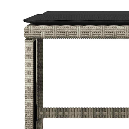 Set Pranzo Giardino 11pz con Cuscini Grigio Chiaro Polyrattan | homemem39