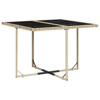 Set da Pranzo da Giardino 9 pz con Cuscini Beige in Polyrattan | homemem39