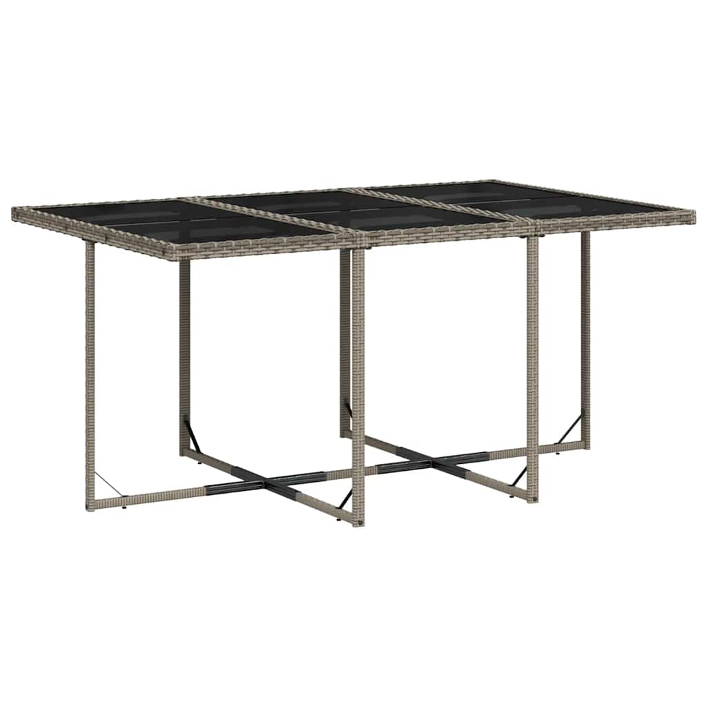 Set da Pranzo da Giardino 11pz con Cuscini in Polyrattan Grigio | homemem39