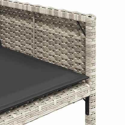 Set da Pranzo da Giardino 13pz con Cuscini Grigio in Polyrattan | homemem39