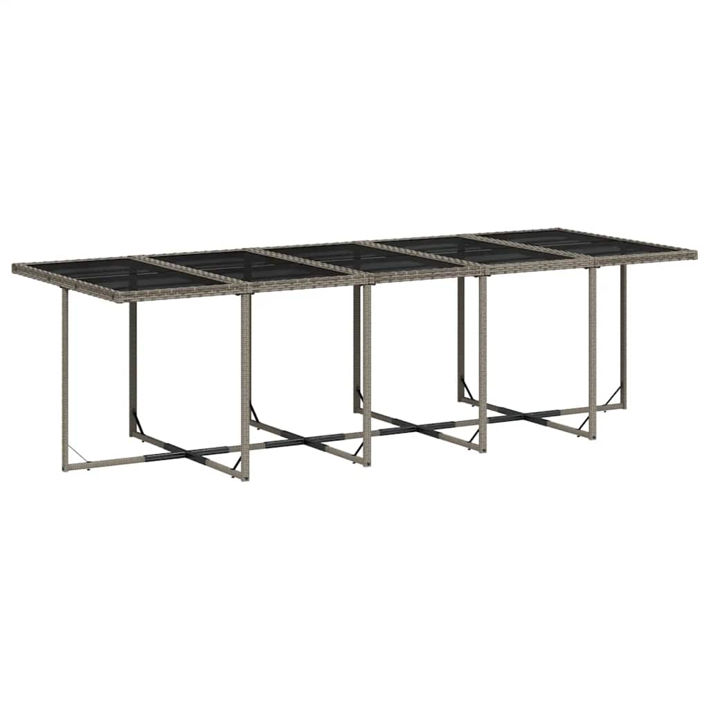 Set da Pranzo da Giardino 15 pz con Cuscini Grigio Polyrattan | homemem39