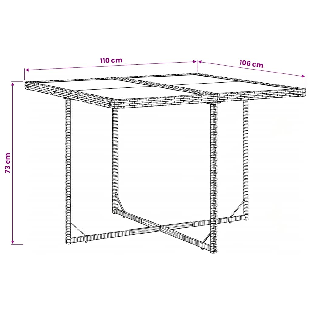 Set da Pranzo da Giardino 5 pz Nero con Cuscini in Polyrattan | homemem39