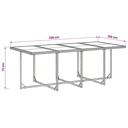 Set da Pranzo da Giardino 9 pz con Cuscini in Polyrattan Grigio | homemem39