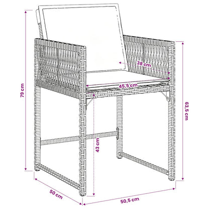 Set da Pranzo da Giardino 11 pz con Cuscini in Polyrattan Nero | homemem39