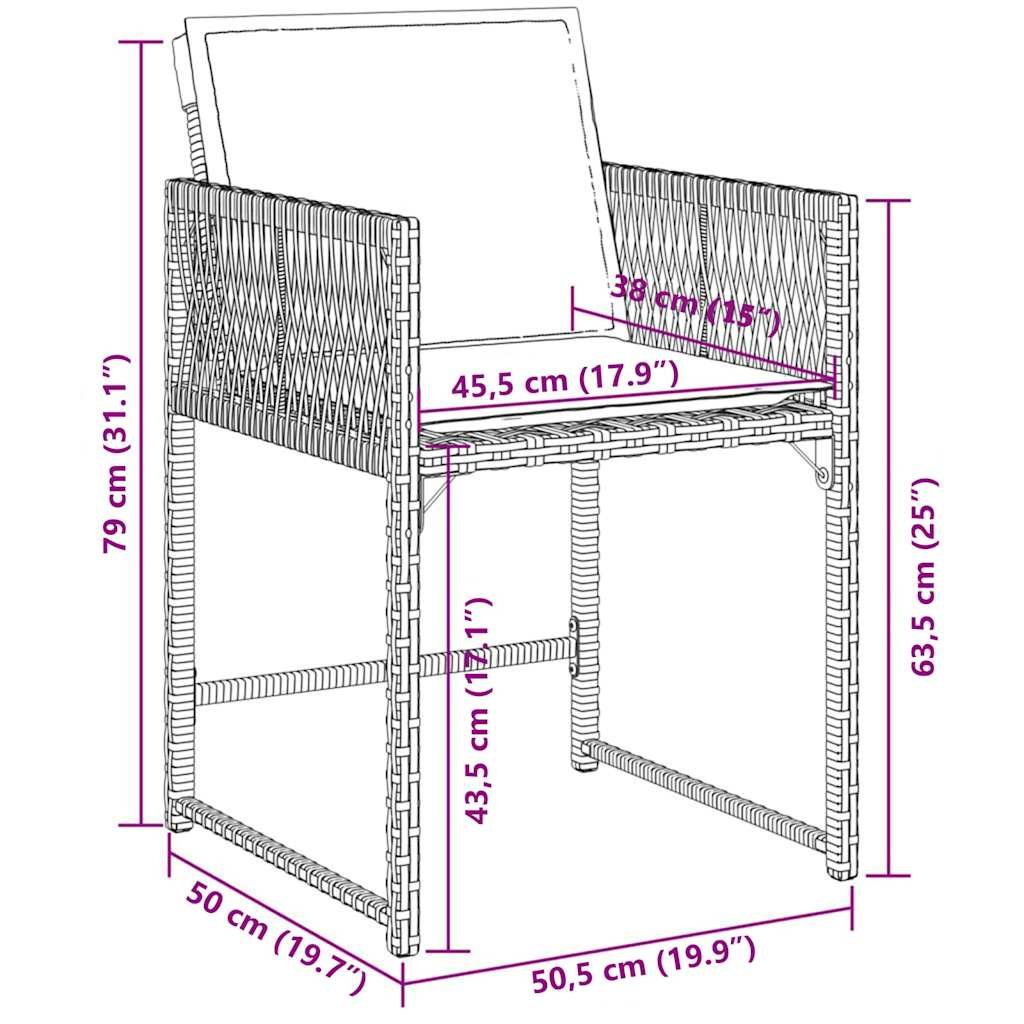 Set da Pranzo da Giardino 11 pz con Cuscini in Polyrattan Nero | homemem39