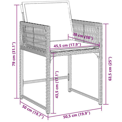 Set da Pranzo da Giardino 11 pz con Cuscini in Polyrattan Nero | homemem39