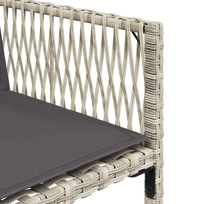 Set Pranzo da Giardino 9pz con Cuscini Grigio Chiaro Polyrattan | homemem39