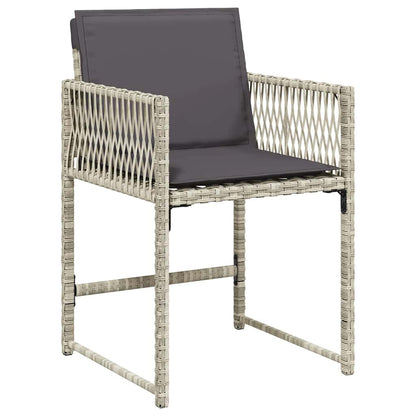 Set Pranzo Giardino 11pz con Cuscini Grigio Chiaro Polyrattan | homemem39