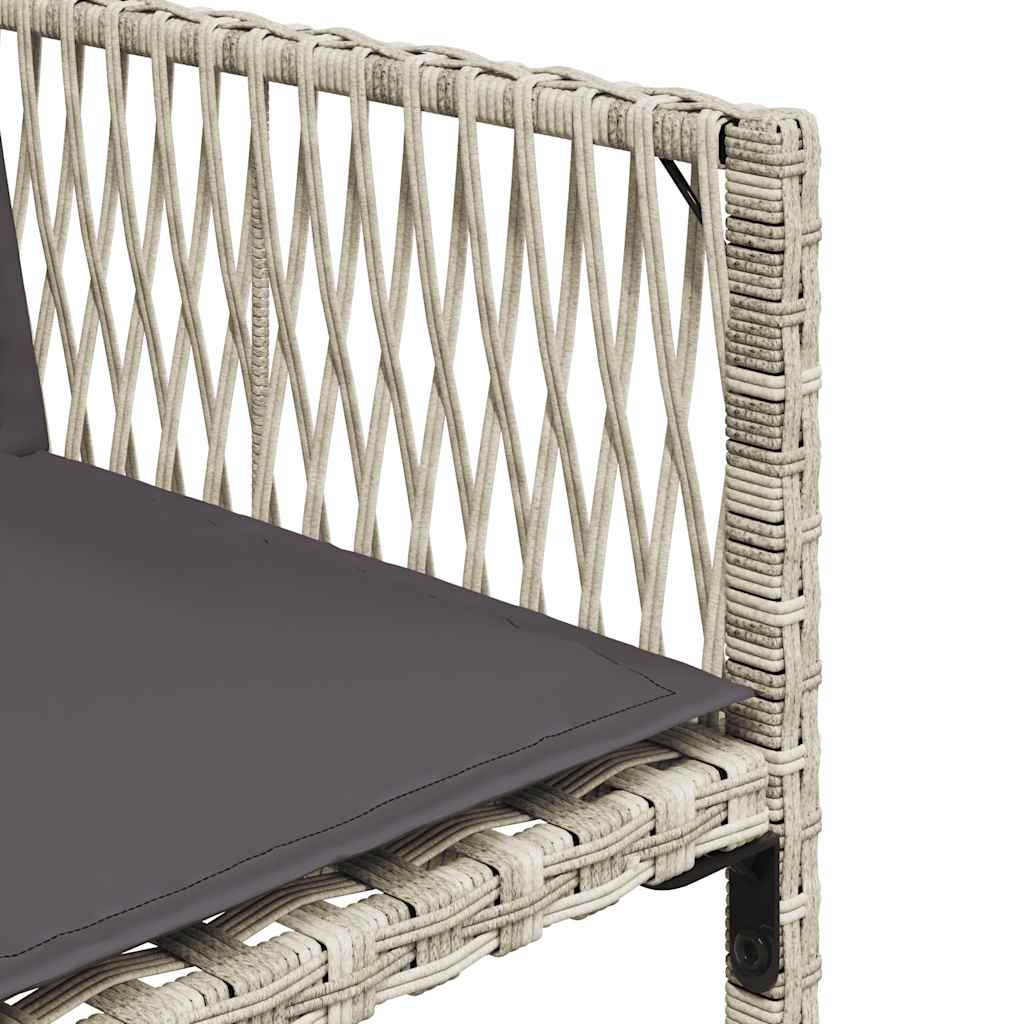 Set da Pranzo da Giardino 15 pz con Cuscini Grigio Polyrattan | homemem39
