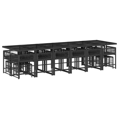 Set da Pranzo da Giardino 17 pz con Cuscini Polyrattan