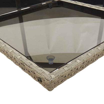 Set da Pranzo da Giardino 5 pz con Cuscini in Polyrattan Grigio - homemem39