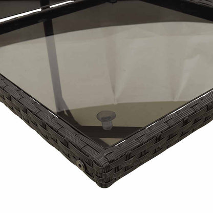 Set da Pranzo da Giardino 7 pz Nero con Cuscini in Polyrattan | homemem39