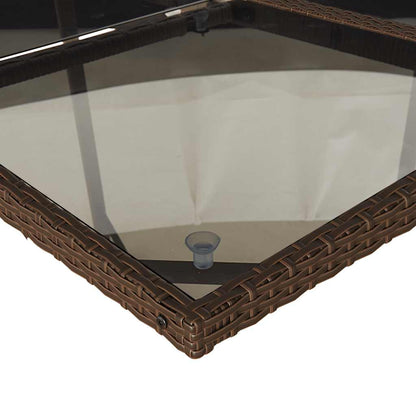 Set da Pranzo da Giardino 9pz con Cuscini Marrone in Polyrattan - homemem39