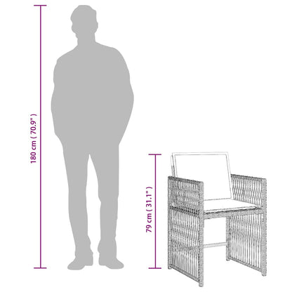 Set Pranzo Giardino 11pz con Cuscini Grigio Chiaro Polyrattan | homemem39