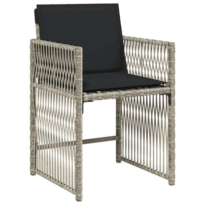 Set da Pranzo da Giardino 13pz con Cuscini Grigio in Polyrattan | homemem39