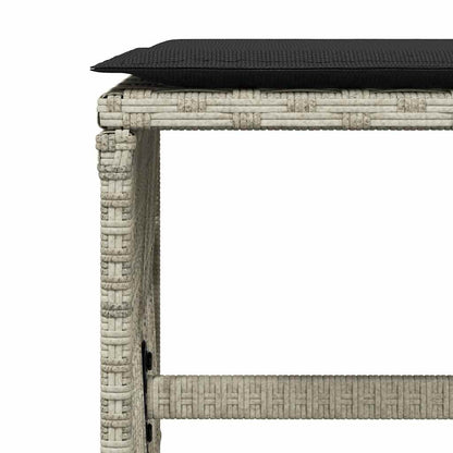 Set da Pranzo da Giardino 17pz con Cuscini Grigio in Polyrattan | homemem39
