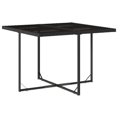 Set da Pranzo da Giardino 9 pz con Cuscini Nero in Polyrattan - homemem39