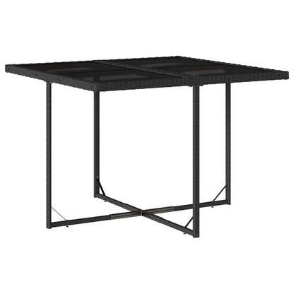 Set da Pranzo da Giardino 9 pz con Cuscini Nero in Polyrattan - homemem39