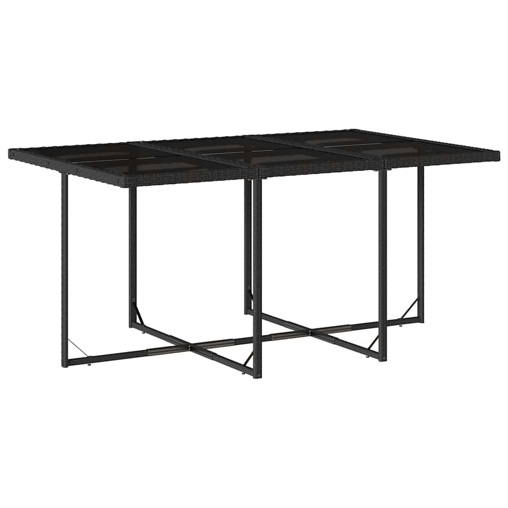 Set da Pranzo da Giardino 11 pz con Cuscini in Polyrattan Nero - homemem39