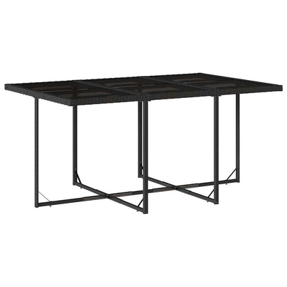 Set da Pranzo da Giardino 11 pz con Cuscini in Polyrattan Nero - homemem39