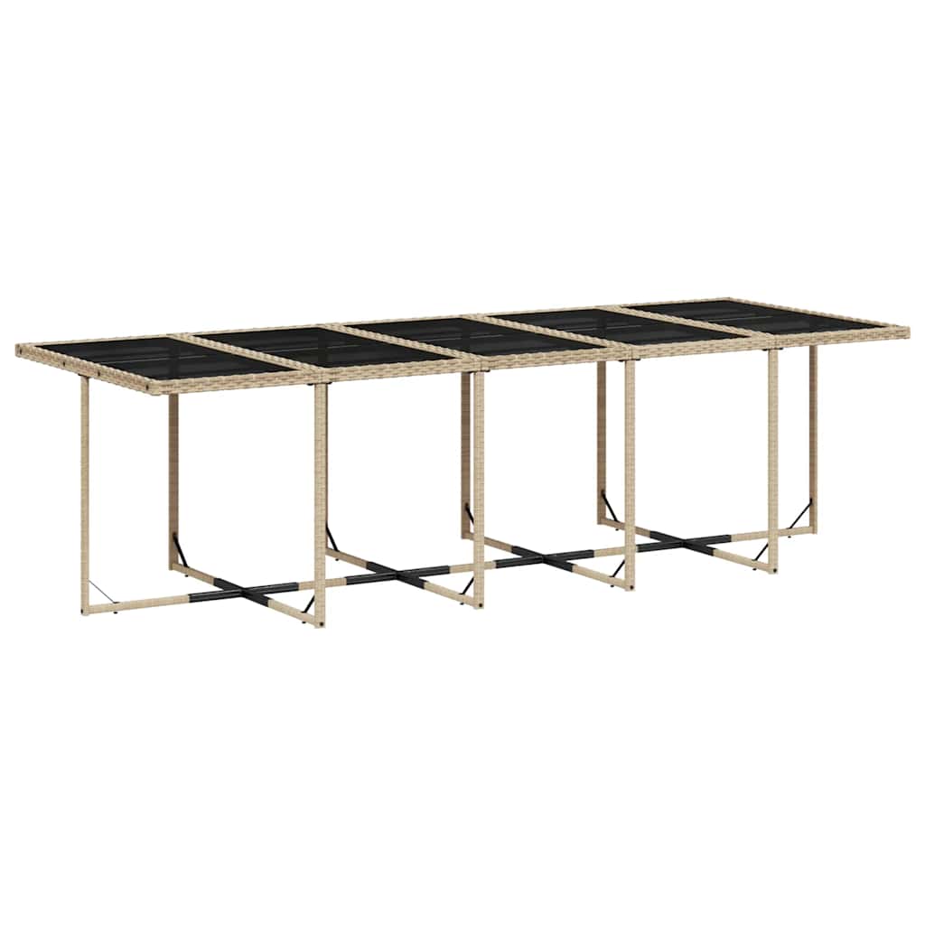 Set da Pranzo da Giardino 15 pz con Cuscini Beige in Polyrattan | homemem39