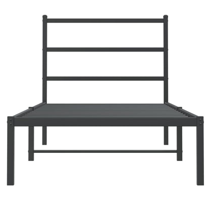 Giroletto con Testiera in Metallo Nero 90x190 cm