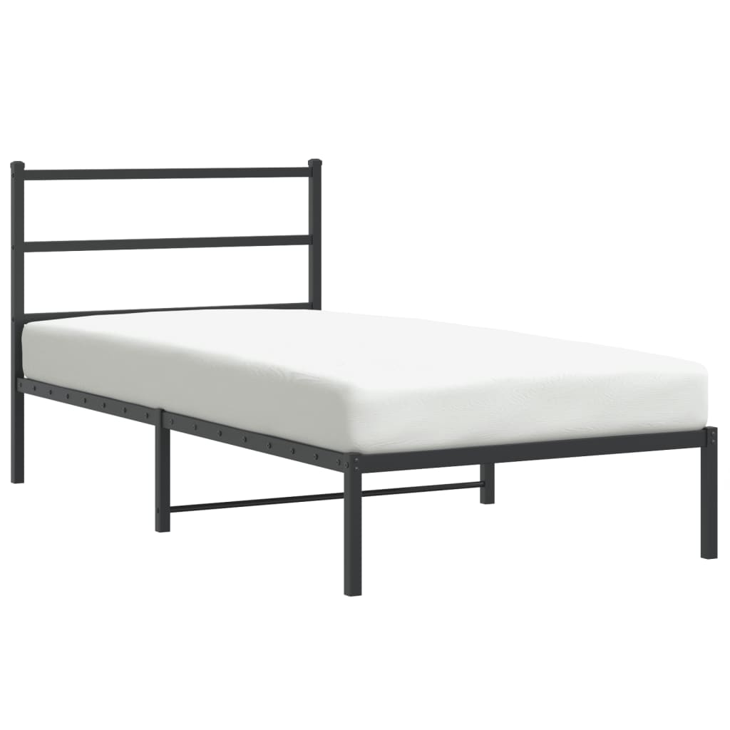 Giroletto con Testiera Metallo Nero 100x200 cm | homemem39